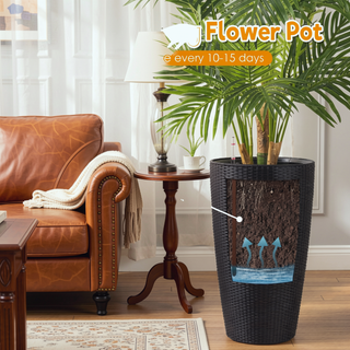 Sunvega 2 Pack Tall 21.7 Inch Crack-Resistant UV-Resistant Matte Planter Box for Indoor Outdoor