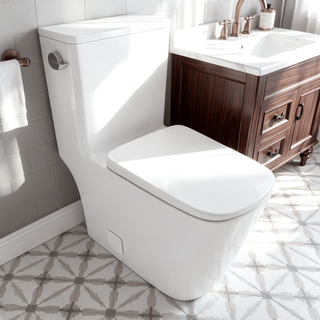 Sunvega Modern One Piece Toilet with Soft Closing Seat and Powerful Flushing