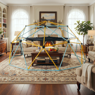 Sunvega 10FT Geometric Dome Climber with Swing and Hammock for Kids Outdoor Backyard Play