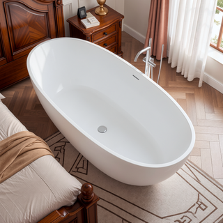Sunvega Premium Deep Soaking Bathtub with Slip-Resistant Contour and Matte Finish