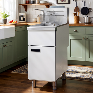 Sunvega 3-Burner Liquid Propane Commercial Deep Fryer with 90,000 BTU and Adjustable Thermostat