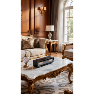Sunvega Acrylic Diamond Mirror Wall Fireplace Frame with LED Flame Effects