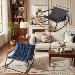 Sunvega Rocking Chair with Storage Cushions Armrests All-Season Comfort Lounge Recliner