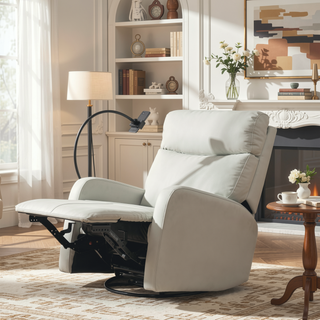 Sunvega 360 Degree Swivel Rocking Recliner Chair with Footrest for Bedroom