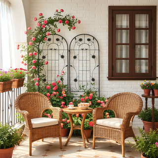Sunvega 2 Pack 86.7" x 19.7" Rustproof Metal Garden Trellis for Climbing Plants