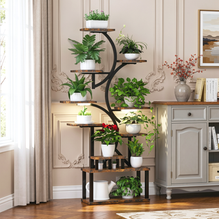 Sunvega 68.5 Inch Tall 10 Tier Plant Stand with 5 Grow Lights for Indoor Plants