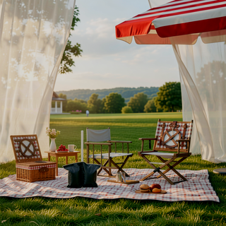 Sunvega 10x10 ft American Flag Print Party Tent with Adjustable Height and Sidewall