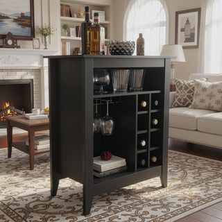 Sunvega Mojito Bar Cabinet with Open Drawer and Shelf in Black