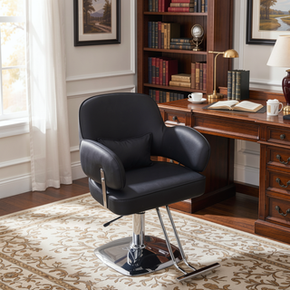 Sunvega Heavy Duty Hydraulic Salon Styling Chair with Wide Cushioned Seat and Square Base