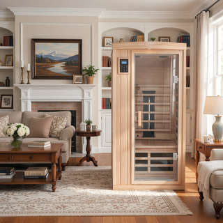 Sunvega Low EMF Outdoor Sauna for One Person with Tempered Glass Door