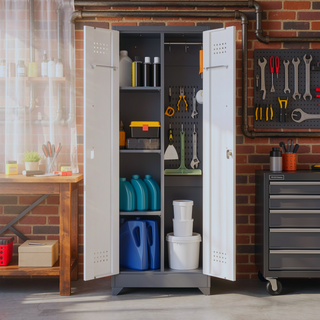 Sunvega Heavy Duty Steel Storage Cabinet With Locking Doors and Adjustable Shelves