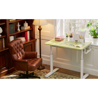 Sunvega Height Adjustable Hand Crank Sit Stand Home Office Desk for Study Room