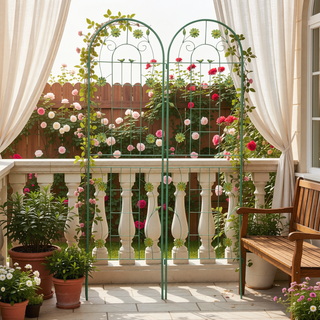 Sunvega Rustproof Metal Garden Trellis for Climbing Plants Outdoor Flower Support 4 Pack