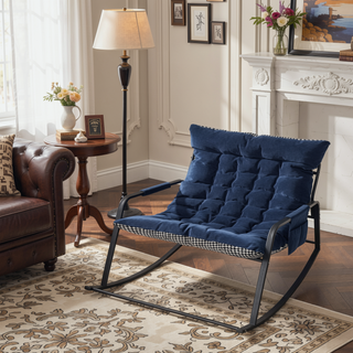 Sunvega Rocking Chair with Storage Cushions Armrests All-Season Comfort Lounge Recliner