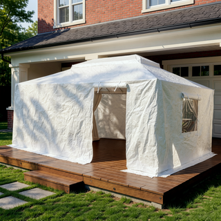 Sunvega Universal Winter Gazebo Cover with Sidewalls and Mesh Windows Waterproof