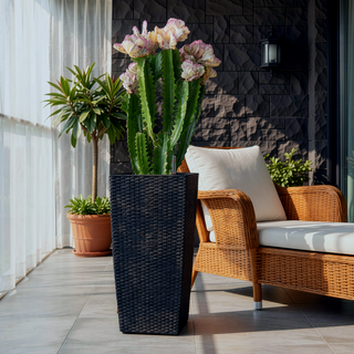 Sunvega 2 Pack Tall 21.7 Inch Crack-Resistant UV-Resistant Matte Planter Box for Indoor Outdoor