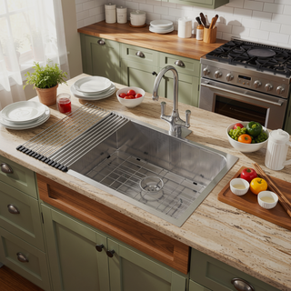 Sunvega 16 Gauge Stainless Steel Topmount Kitchen Sink Basin with Sound Proof Coating