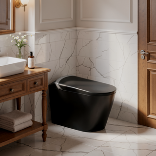 Sunvega Smart Toilet with Bidet Auto Open Close Seat Foot Sensor LED Night Light