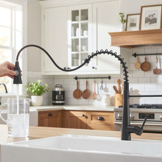 Sunvega Brushed Nickel Single Handle Kitchen Faucet with Pull Out Sprayer