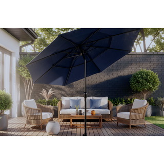 Sunvega 15-Foot Rectangular Outdoor Umbrella with Crank for Patio and Garden