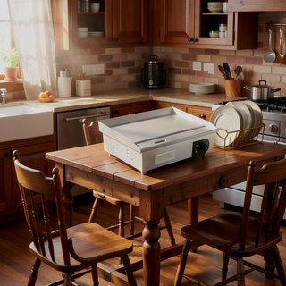 Sunvega Commercial Electric Griddle with 1600W Power and 21 Inch Stainless Steel