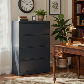 Sunvega 4 Drawer Metal Vertical File Cabinet with Lock for A4 Legal Letter Size