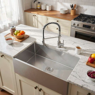 Sunvega 33x19 Inch Black Single Bowl Undermount Kitchen Sink with Drain Grooves