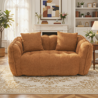 Sunvega Super Soft Chenille Bean Bag Chair with Armrests for Living Room