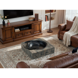 Sunvega Outdoor Wood-Burning Fire Pit with Durable Wood Grain Composite Design