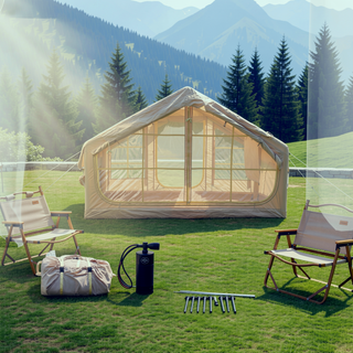 Sunvega 420D Oxford 4 Season Waterproof Windproof Inflatable Camping Tent with Clear Skylight