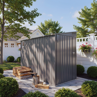Sunvega 4 x 9 FT Outdoor Metal Storage Shed with Sloping Roof and 6 Vents