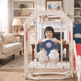 Sunvega Indoor Outdoor Toddler Playset with Swing Slide Climber Basketball Hoop
