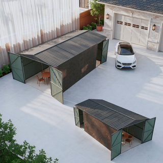Sunvega 20x13 FT Outdoor Metal Garage Shed with 2 Lockable Doors and 4 Vents