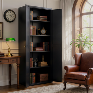 Sunvega Premium Powder Coated Steel Storage Cabinet With Four Adjustable Shelves