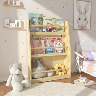 Sunvega 3 Tier Kids Book Rack for Bedroom, Playroom, and Classroom Organization