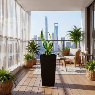 Sunvega 2 Pack Tall 21.7 Inch Crack-Resistant UV-Resistant Matte Planter Box for Indoor Outdoor