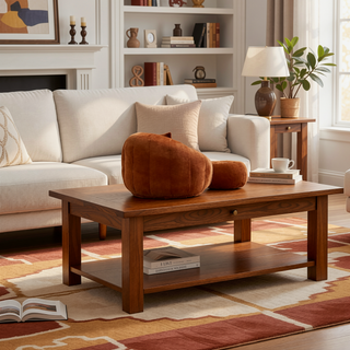 Sunvega Modern Pumpkin Shape Bean Bag Chair with Ottoman for Living Room