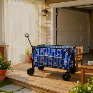 Sunvega Heavy-Duty 480lbs Folding Wagon Cart with Picnic Mat and All-Terrain Wheels