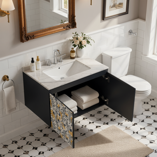 Sunvega Paint Free Vanity Door Panel with Hidden Handles for Bathroom and Kitchen