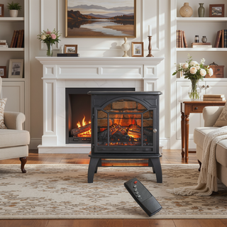 Sunvega 18 Inch 3D Electric Infrared Quartz Fireplace Stove with Remote Control