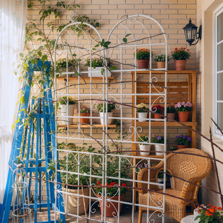 Sunvega Easy to Assemble 86.7 x 19.7 Inch Metal Garden Trellis for Climbing Plants