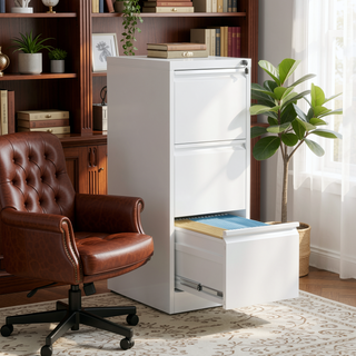 Sunvega 4 Drawer Metal Vertical File Cabinet with Lock for A4 Legal Letter Size