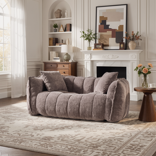 Sunvega Super Soft Chenille Bean Bag Chair with Armrests for Living Room