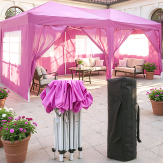 Sunvega 10x20 Folding Canopy with 6 Removable Sidewalls for Outdoor Events UPF 50+