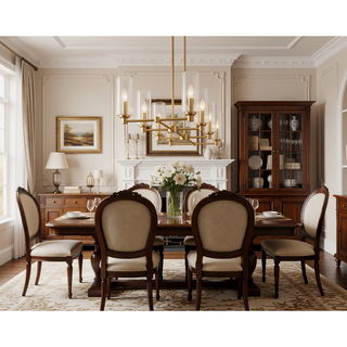 Sunvega Willow Eight Lights Island Pendant Lamp With Clear Ribbed Glass In Satin Brass