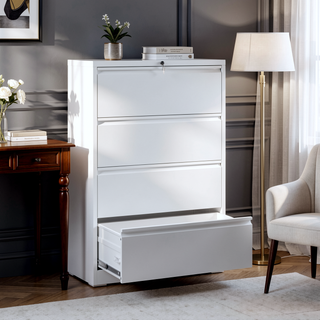 Sunvega 4 Drawer Metal Vertical File Cabinet with Lock for A4 Legal Letter Size