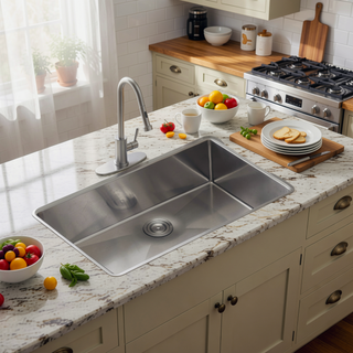 Sunvega 16 Gauge T304 Stainless Steel Undermount Kitchen Sink with Drain Assembly