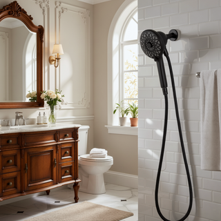 Sunvega Magnetic Handheld Shower Head with 6 Spray Modes and 60 Inch Hose