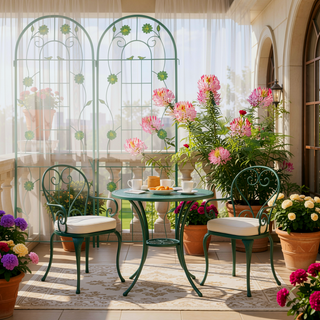 Sunvega Rustproof Metal Garden Trellis for Climbing Plants Outdoor Flower Support 4 Pack