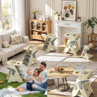 Sunvega Multi-Functional Adjustable Height Toddler Tower with Five-Point Seat Belts